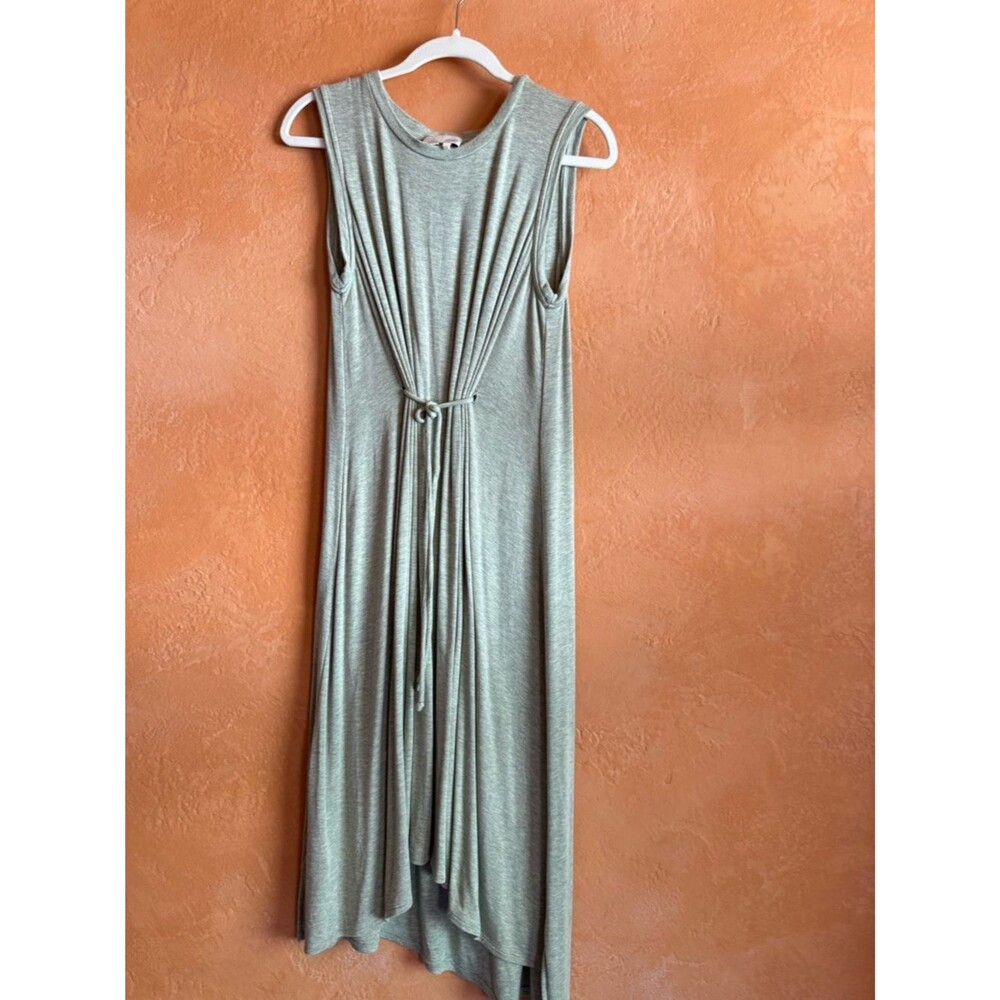Anthropologie Saturday Sunday Tie Front Midi Dress Draped Sleeveless Soft Small